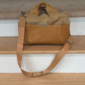 Tan and Brown Woven Handbag